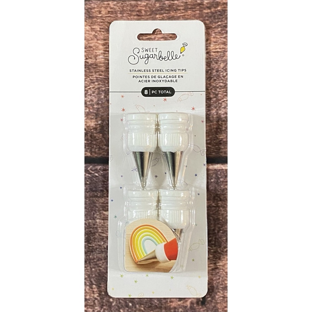 Sweet Sugarbelle Stainless Steel Icing Tips 8 Pieces Total, 4 Tips & 4 Couplers